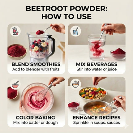 Beet Root Powder – Finely Ground, Non-GMO, Rich Color, Ideal for Tea, Smoothies, Baking & Culinary Uses, Bulk Superfood