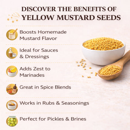 Yellow Mustard Seed – All-Natural, Non-GMO, Ideal for Pickling, Spice Blends, Mustard Making & Seeds for Planting