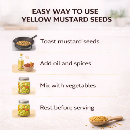 Yellow Mustard Seed – All-Natural, Non-GMO, Ideal for Pickling, Spice Blends, Mustard Making & Seeds for Planting