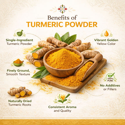 Turmeric Powder, Ground Curcuma (Haldi) All-Natural, Non-GMO, Ideal for Cooking, Golden Milk