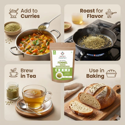 Fennel Seeds – All-Natural, GMO-Free, Perfect for Cooking, Baking & Herbal Remedies