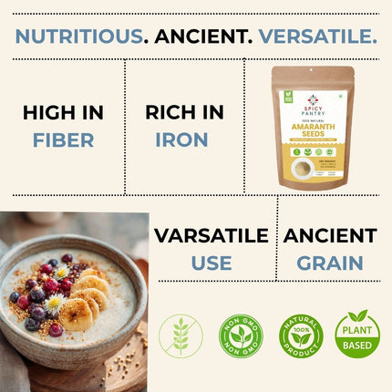 Amaranth Seeds – All-Natural, GMO-Free, Gluten-Free, Perfect for Baking, Cooking, and Salads