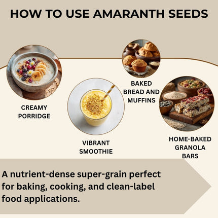 Amaranth Seeds – All-Natural, GMO-Free, Gluten-Free, Perfect for Baking, Cooking, and Salads