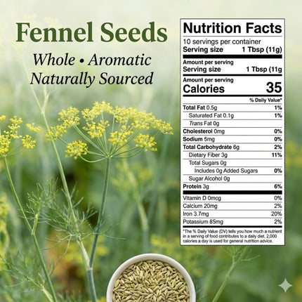 Fennel Seeds – All-Natural, GMO-Free, Perfect for Cooking, Baking & Herbal Remedies