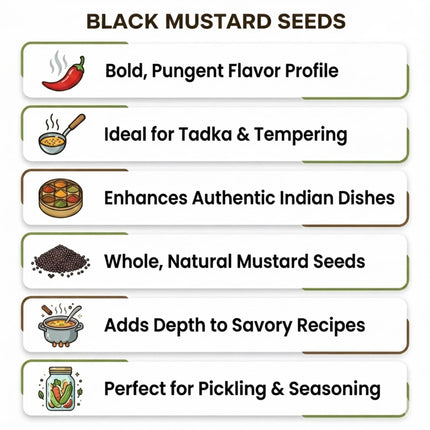Black Mustard Seeds – All-Natural, GMO-Free, Bold Flavor for Indian Cooking & Pickling